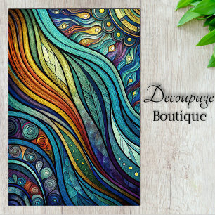 Abstract Flowing Waves Decoupage Tissue Paper