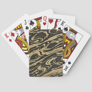 Abstract Fluid Art — Black Marble Effect Playing Cards