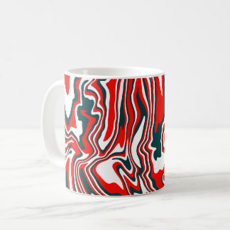 Abstract Fluid Art in Red, Black, & White Coffee Mug