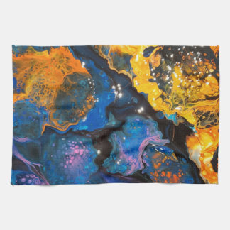 Abstract fluid art kitchen towel