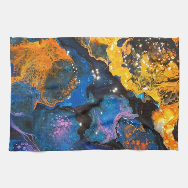 Abstract fluid art kitchen towel (Horizontal)
