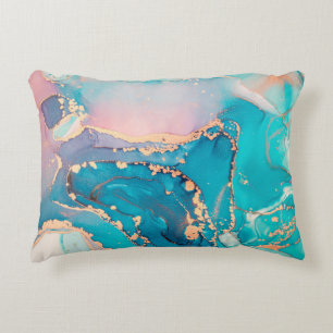 Abstract fluid art painting background in alcohol  accent pillow