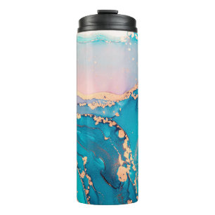 Abstract fluid art painting background in alcohol thermal tumbler