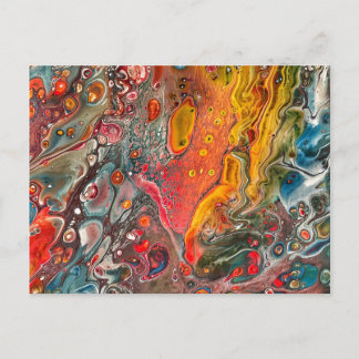 Abstract fluid art postcard