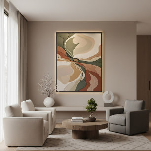 Abstract Fluid Organic Shapes Earthy Tones Canvas Print