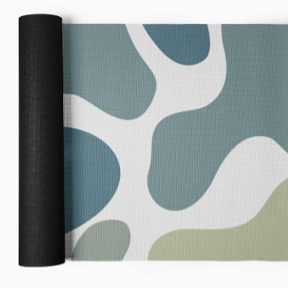 Abstract Fluid Shapes Green Yoga Mat