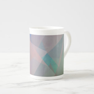 Abstract Flying Particles   Geometrical Shapes Bone China Mug