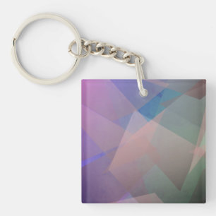 Abstract Flying Particles   Geometrical Shapes Keychain