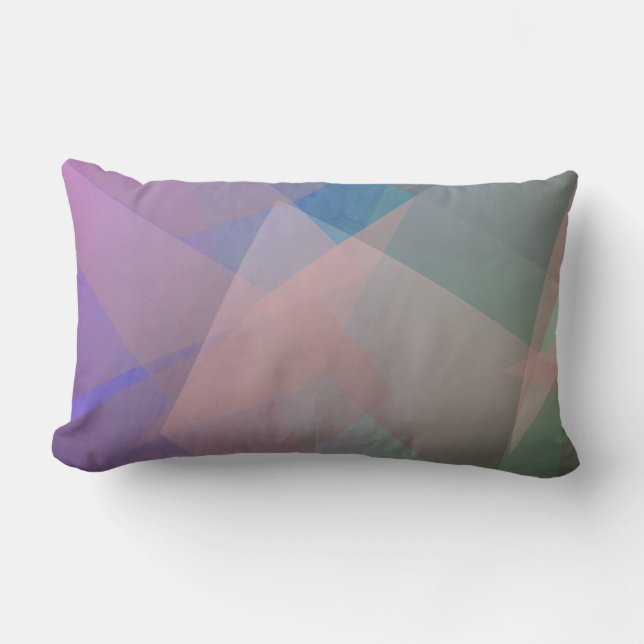 Abstract Flying Particles | Geometrical Shapes Lumbar Pillow (Front)
