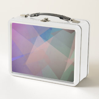 Abstract Flying Particles | Geometrical Shapes Metal Lunch Box