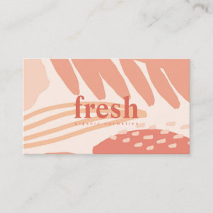 Abstract Foliage Peach Pink Coral Cream Blush Business Card