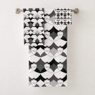 Abstract folk african ethno traditional native  bath towel set