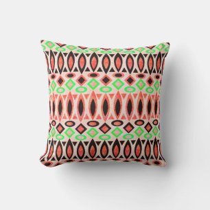 Abstract folk african ethno traditional native tri throw pillow