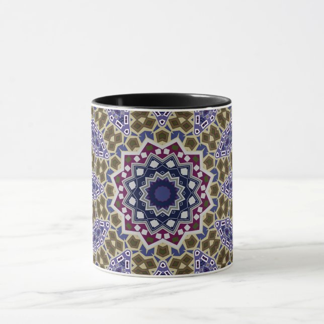 Abstract folk mandala ethno traditional ornamental mug (Center)