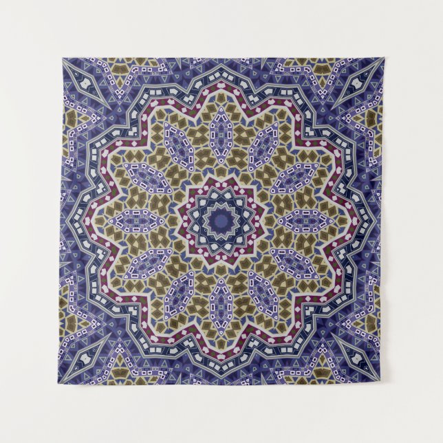 Abstract folk mandala ethno traditional ornamental tapestry (Front)