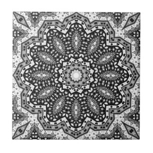 Abstract folk mandala ethno traditional ornamental tile