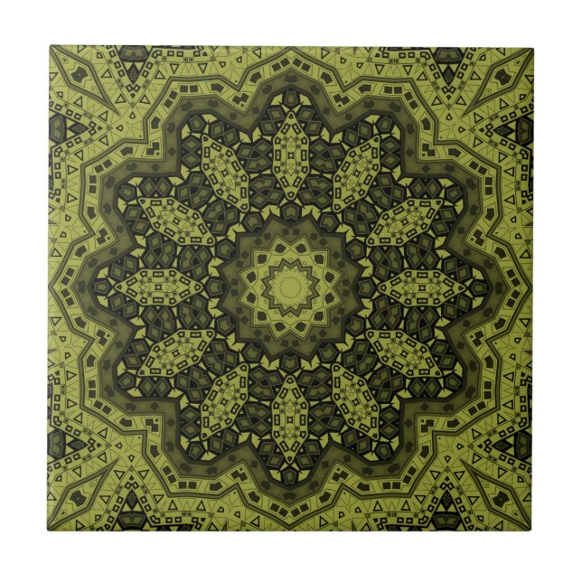 Abstract folk mandala ethno traditional ornamental tile (Front)