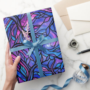 Abstract Forest Cosmic Purple Wrapping Paper