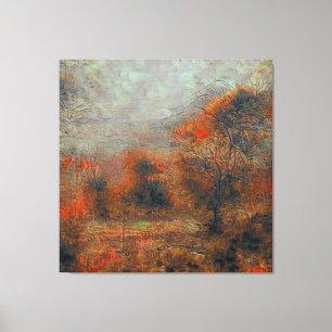 Abstract forest in red - brown.  canvas print