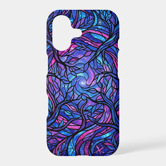 Abstract Forest Purple Cosmic Canopy iPhone Cases (Back)