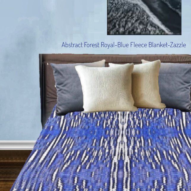 Abstract Forest Royal-Blue Fleece Blanket (Creator Uploaded)