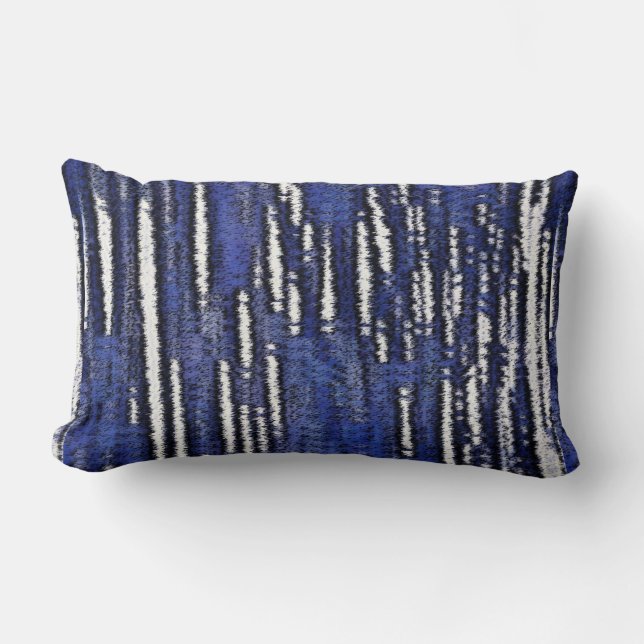 Abstract Forest Royale-Blue Lumbar Pillow (Front)