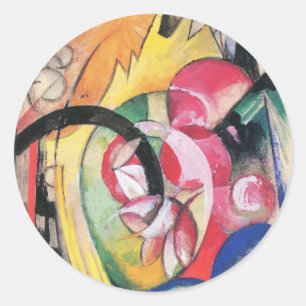 Abstract Forms (aka Coloured Flowers) by Franz Mar Classic Round Sticker
