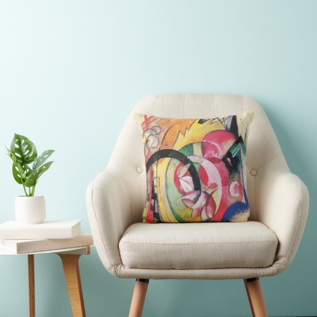 Abstract Forms (aka Coloured Flowers) by Franz Mar Throw Pillow (Chair)