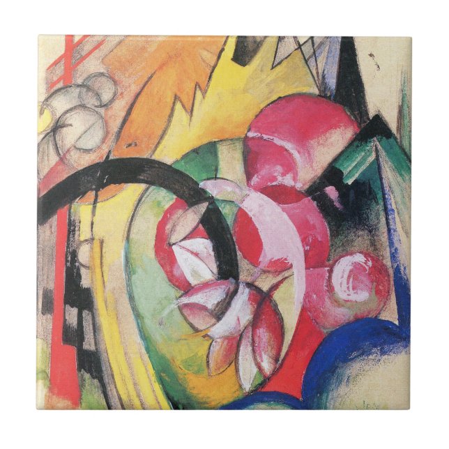 Abstract Forms (aka Coloured Flowers) by Franz Mar Tile (Front)