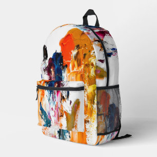 Abstract Forms Born from a Living Artist’s Palette Printed Backpack