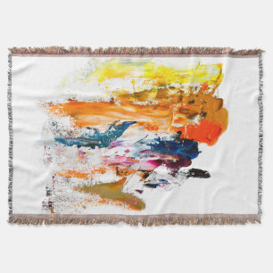 Abstract Forms Born from a Living Artist’s Palette Throw Blanket