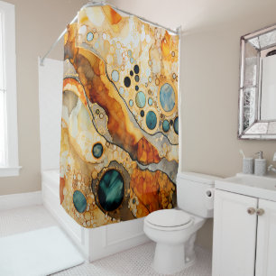 Abstract Fossil Shower Curtain