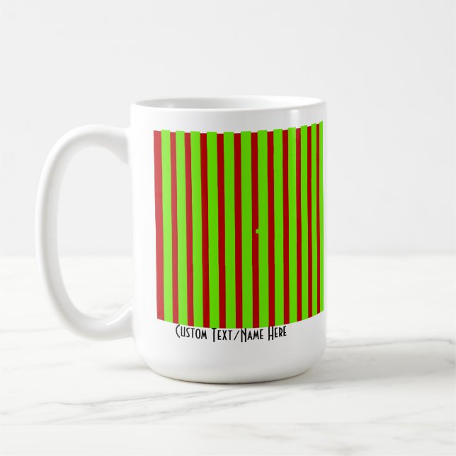 Abstract Four Photo Collage Template Stripes Coffee Mug (Left)