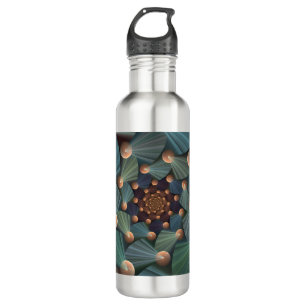 Abstract Fractal Art With Depth Brown Slate Blue 710 Ml Water Bottle