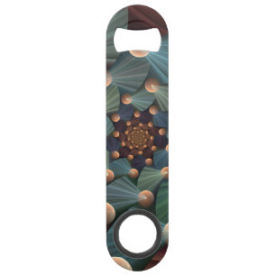 Abstract Fractal Art With Depth Brown Slate Blue Bar Key