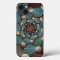 Abstract Fractal Art With Depth Brown Slate Blue