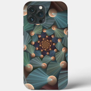 Abstract Fractal Art With Depth Brown Slate Blue iPhone 13 Pro Max Case