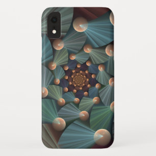 Abstract Fractal Art With Depth Brown Slate Blue iPhone XR Case