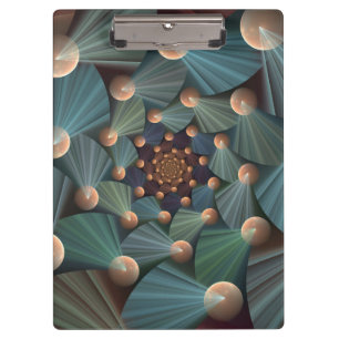 Abstract Fractal Art With Depth Brown Slate Blue Clipboard