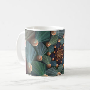 Abstract Fractal Art With Depth Brown Slate Blue Coffee Mug