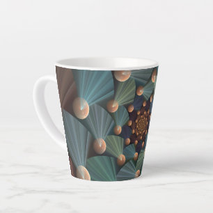 Abstract Fractal Art With Depth Brown Slate Blue Latte Mug