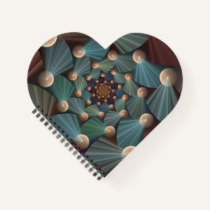 Abstract Fractal Art With Depth Brown Slate Blue Notebook