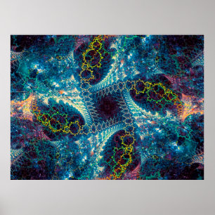 Abstract fractal background - computer-generated i poster