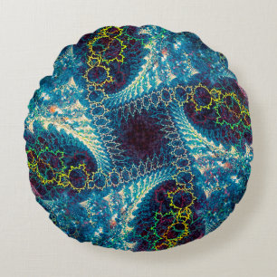Abstract fractal background - computer-generated i round pillow
