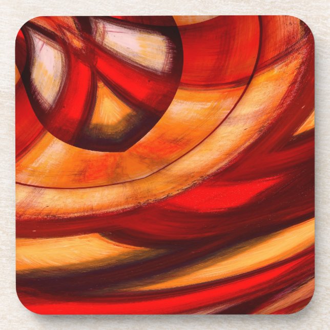Abstract Fractal Circles Poster Print Coaster (Front)