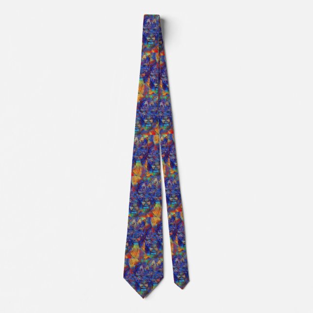 Abstract fractal faces tie (Front)
