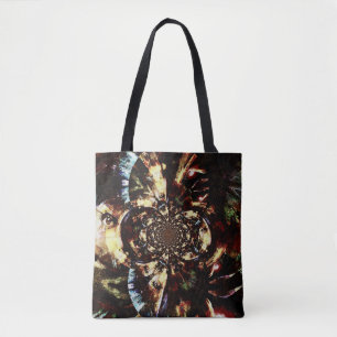 Abstract fractal faces tote bag