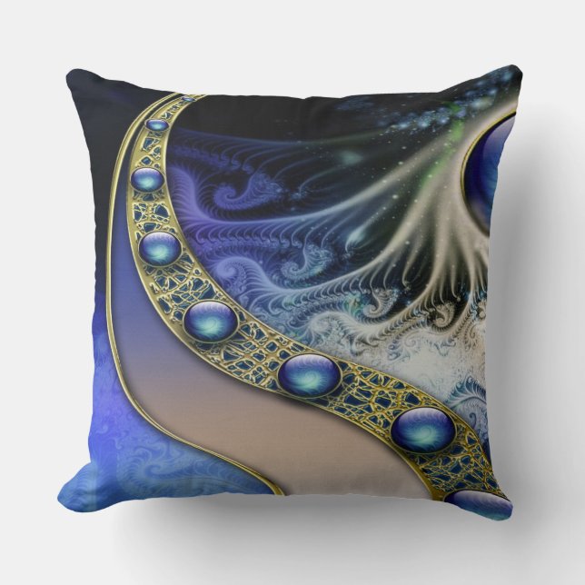 Abstract fractal fantasy throw pillow (Front)