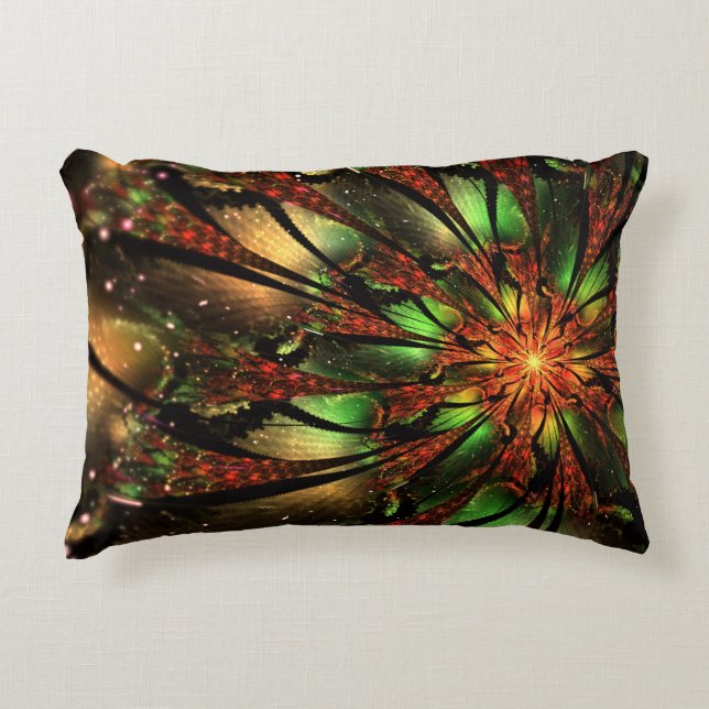 Abstract fractal flower design.  accent pillow (Front)