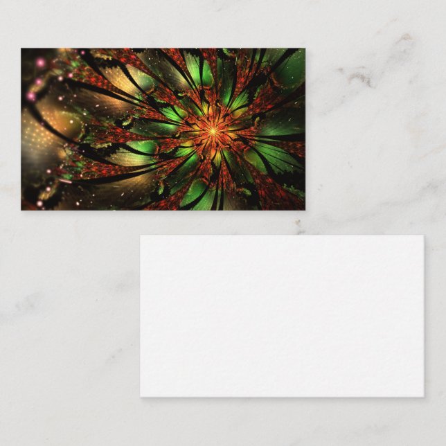 Abstract fractal flower design.  business card (Front/Back)
